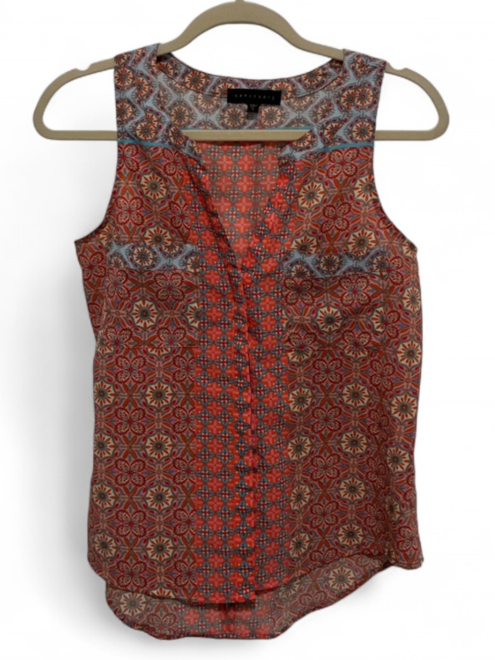 Sanctuary Red and Blue Printed Sleeveless Camisole